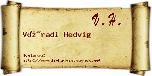 Váradi Hedvig névjegykártya